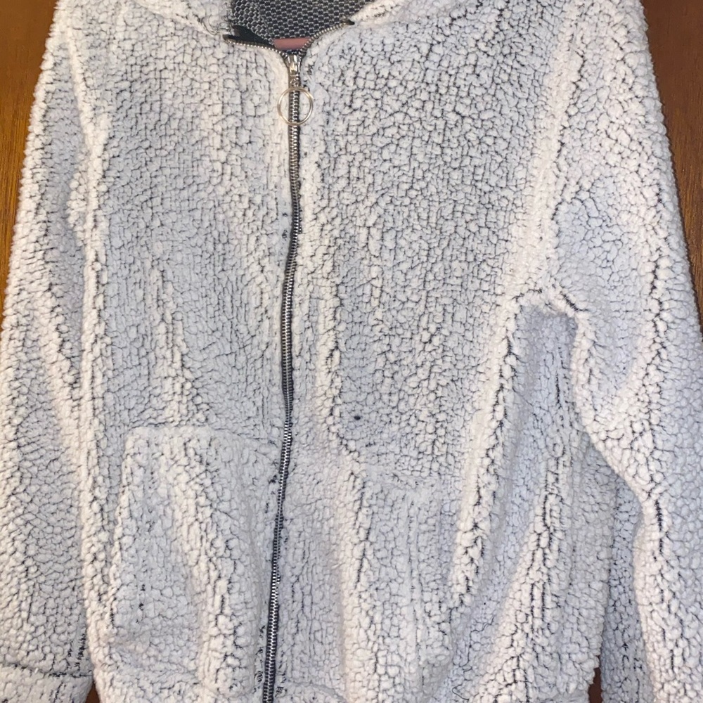 bobbie and brooks fluffy grey jacket